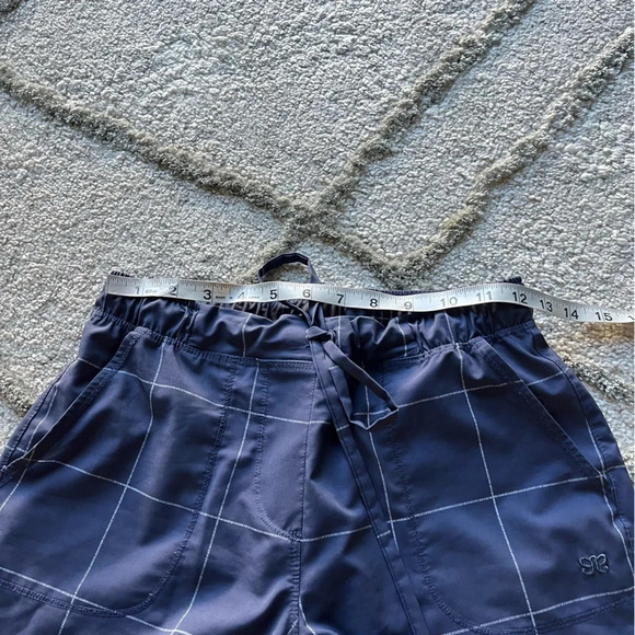 Albion Jet setter pants joggers with zippers blue plaid high rise pull on XS - Picture 8 of 9